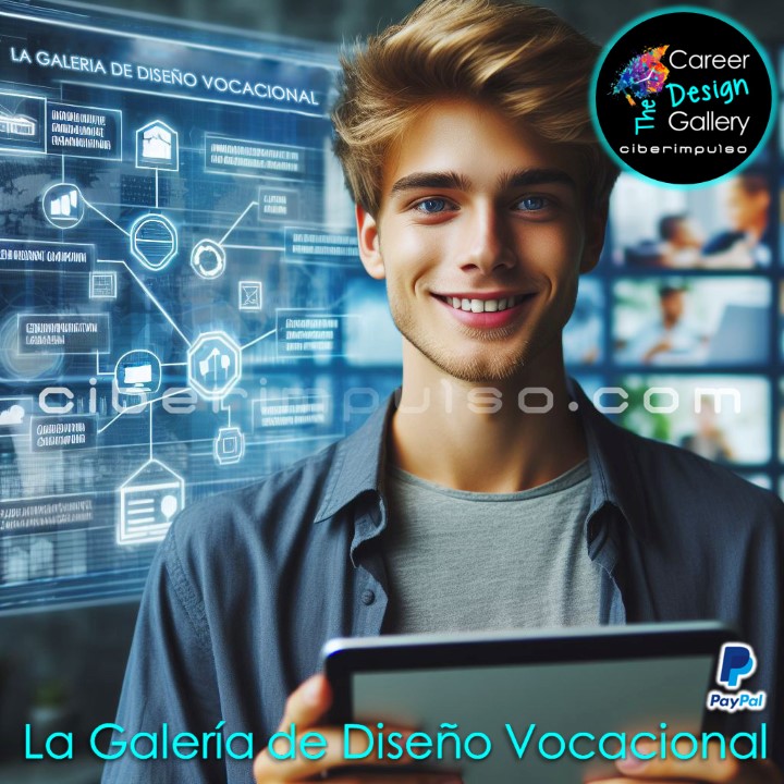 Joven usa tablet para mejorar autoconocimiento descubre su perfil y define que estudiar.