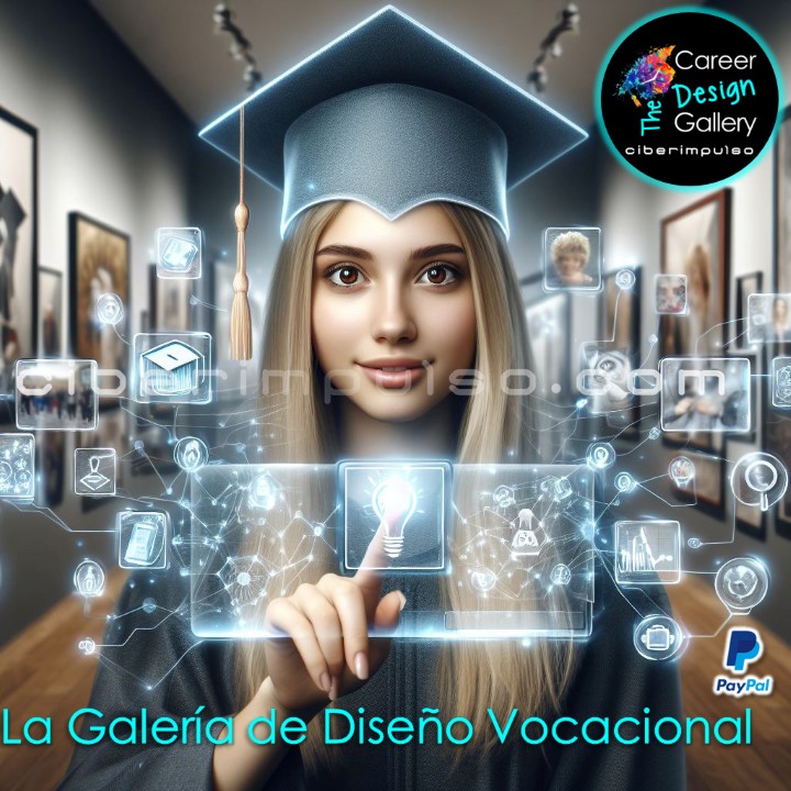 Joven visualizando el futuro en mapas interactivos multimedia y explora carrera para elgir la mejor opción