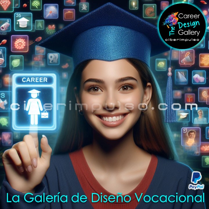 En la Galería de Diseño Vocacional de ciberimpulso jovenes exploran carreras y descubren detalles, requisitos, tendencias del mercado laboral, realizan actividades de autoconocimiento y de personalidad para descubrir su vocacion, pasion, habilidades; exploran carreras clasificadas por tipo de personalidad, campo profesional, area laboral; realizan un análisis para determinar cuales opciones son mas compatibles con sus intereses vocacionals, sus preferencias y personalidad.