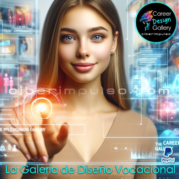 Joven explora carreras con los mapas interactivos multimedia de la Galería de Diseño Vocacional