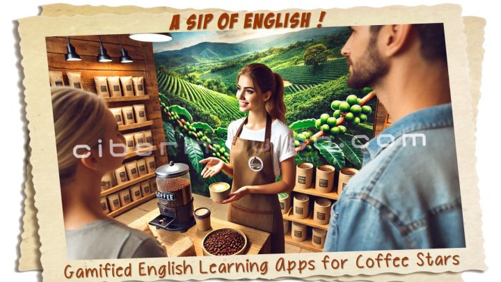 Barista at theme park using English for Coffee Stars skills to explain local products