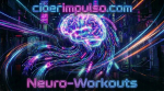 Neon-lit cybernetic brain with data locks and glowing cables in dark city